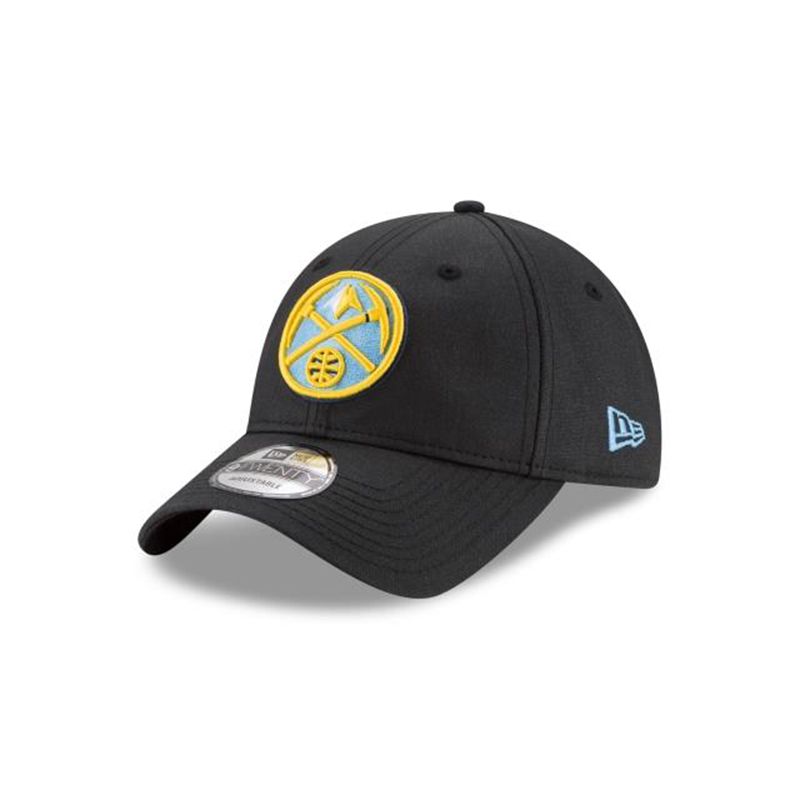 NBA Denver Nuggets Waxed Canvas 9Twenty Adjustable (DMC7569) - Black New Era Caps